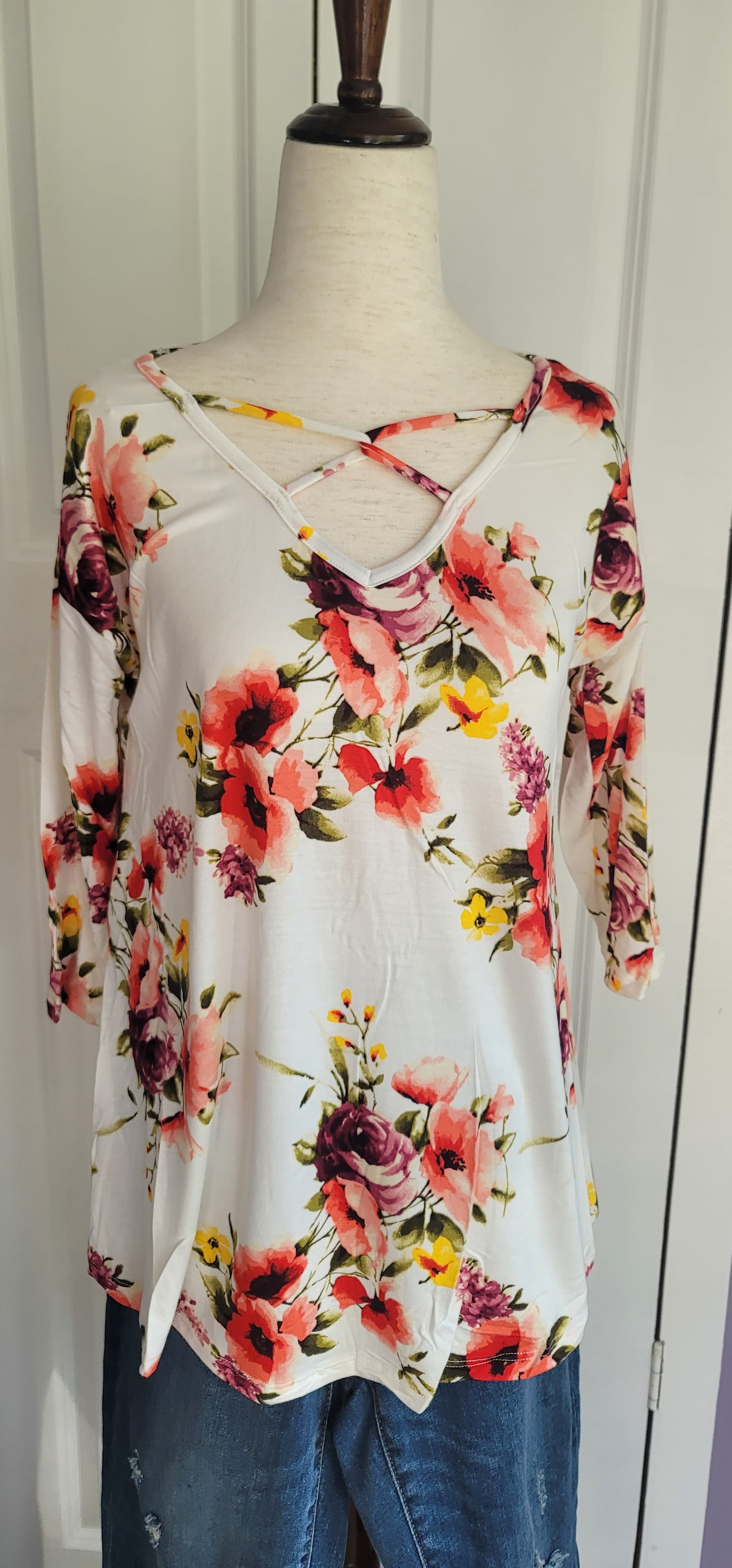 Ivory floral top