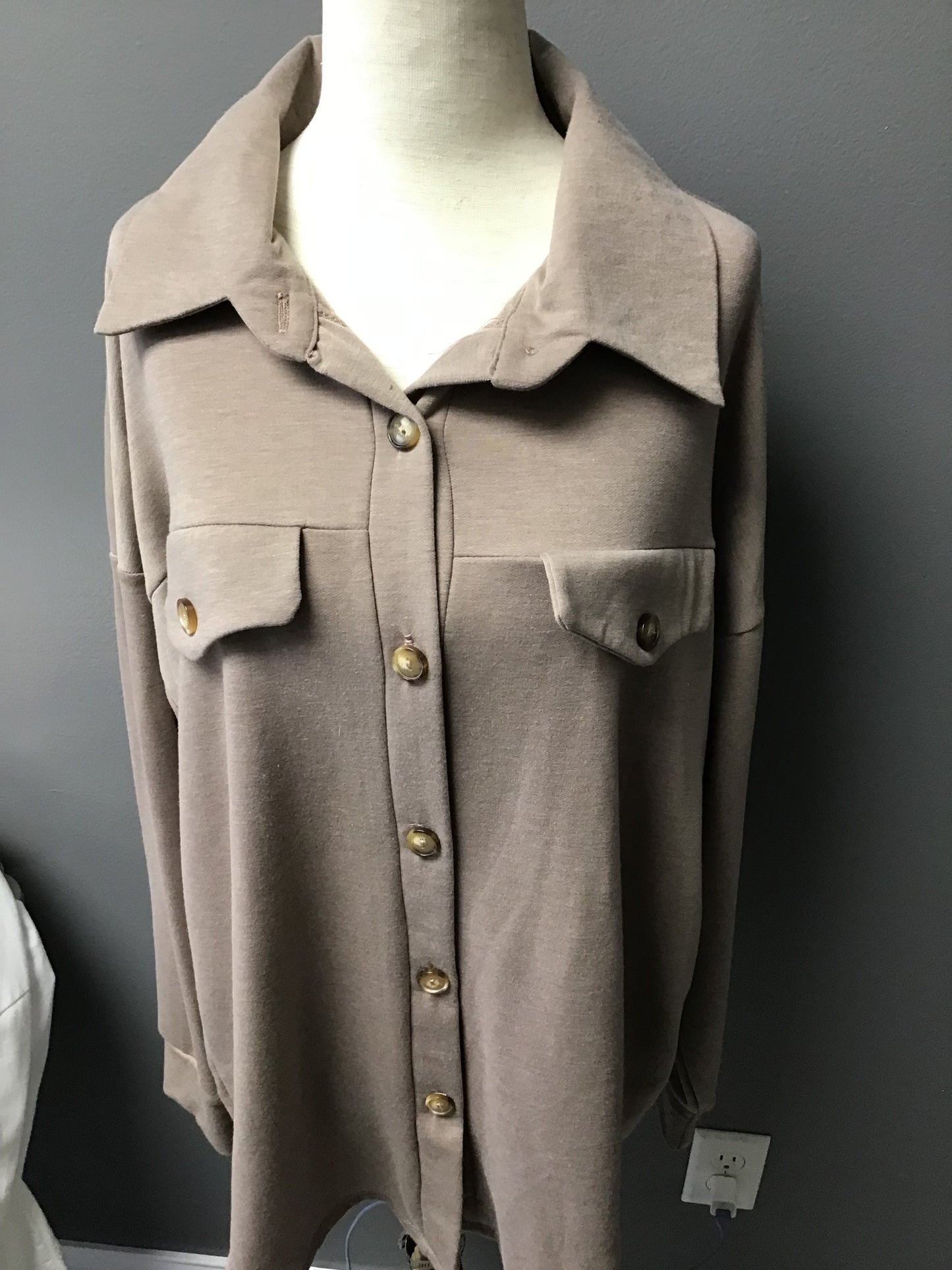 French terry shacket