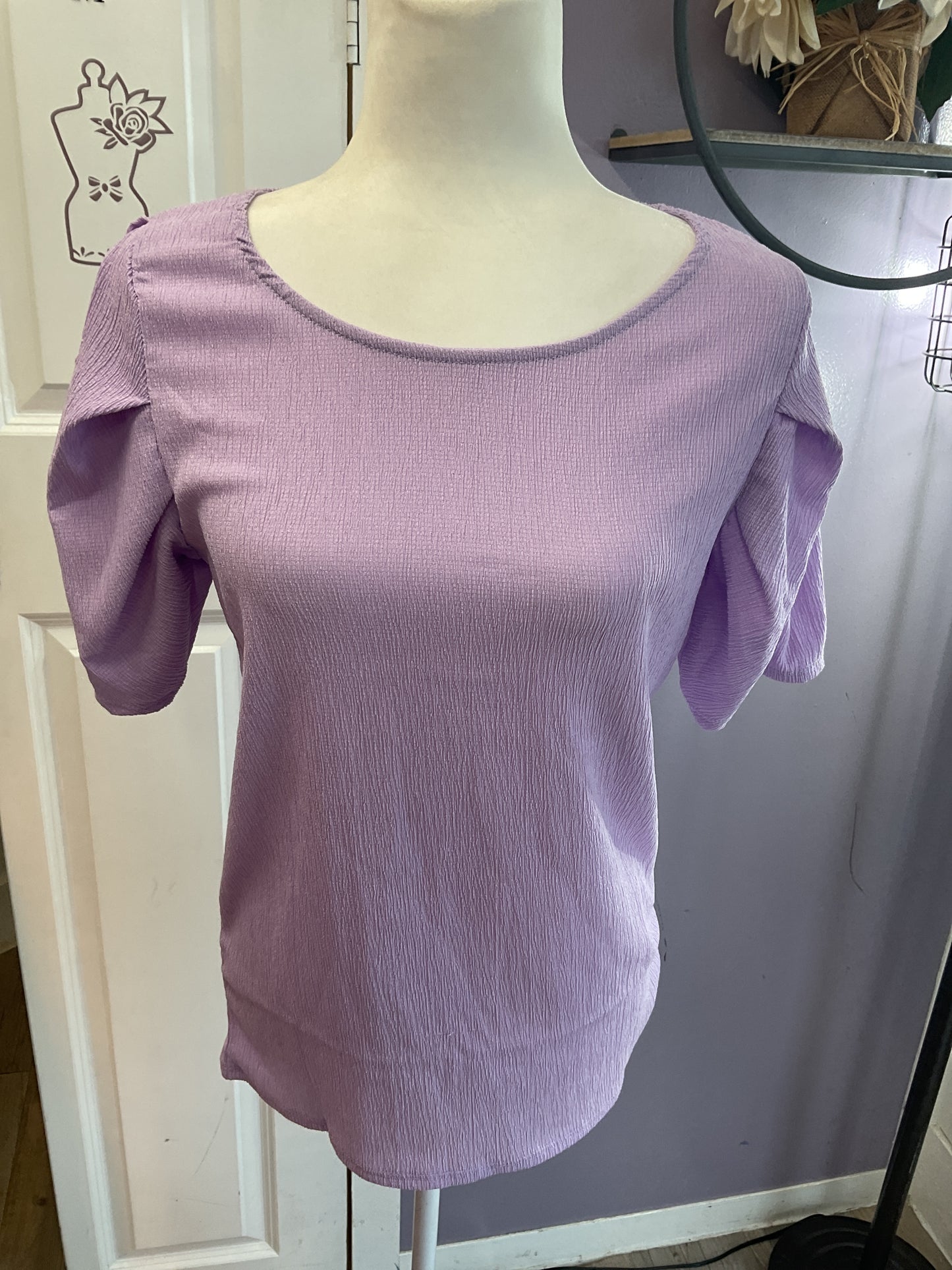 Crepe puff sleeve
