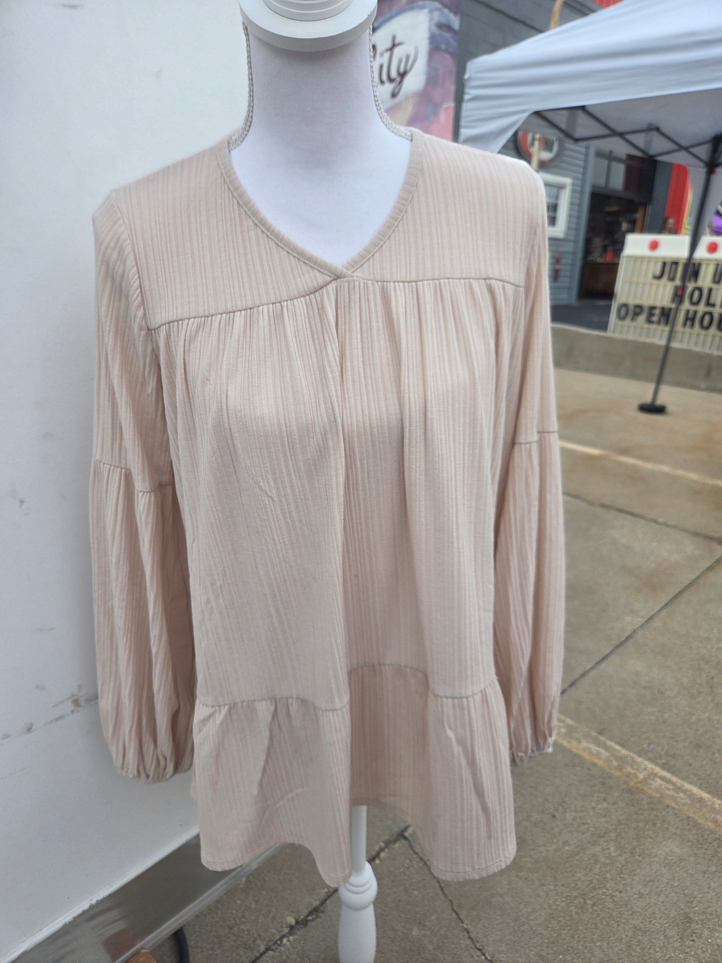 Taupe Babydoll Top