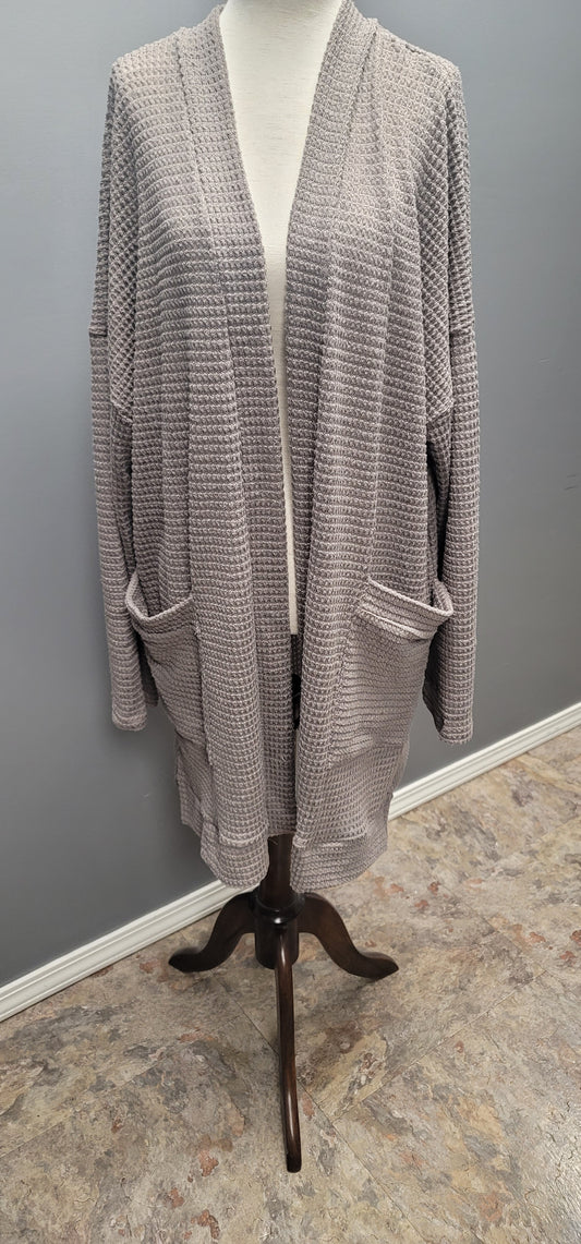 Waffle knit cardigan