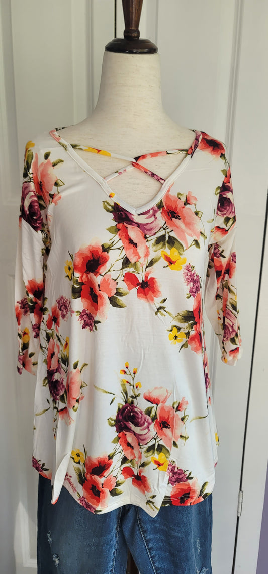 Ivory floral top