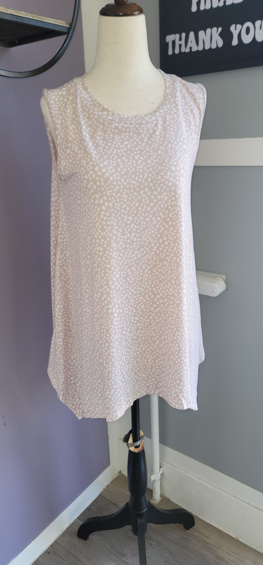Leopard print sleeveless handkerchief tunic