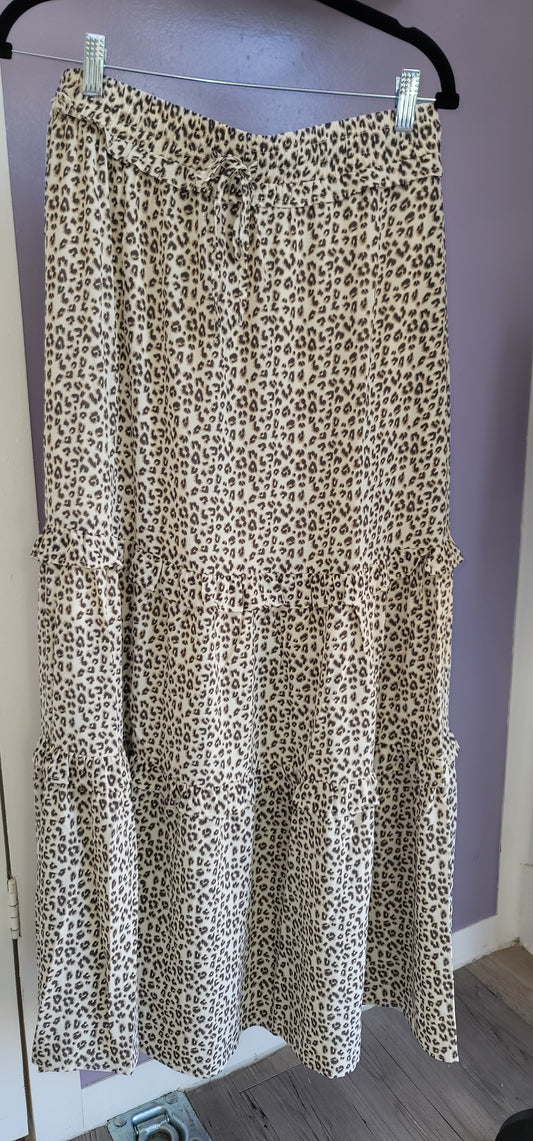 Leopard ruffle skirt