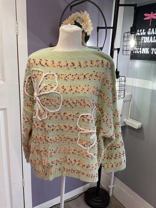 Popcorn stripe sweater