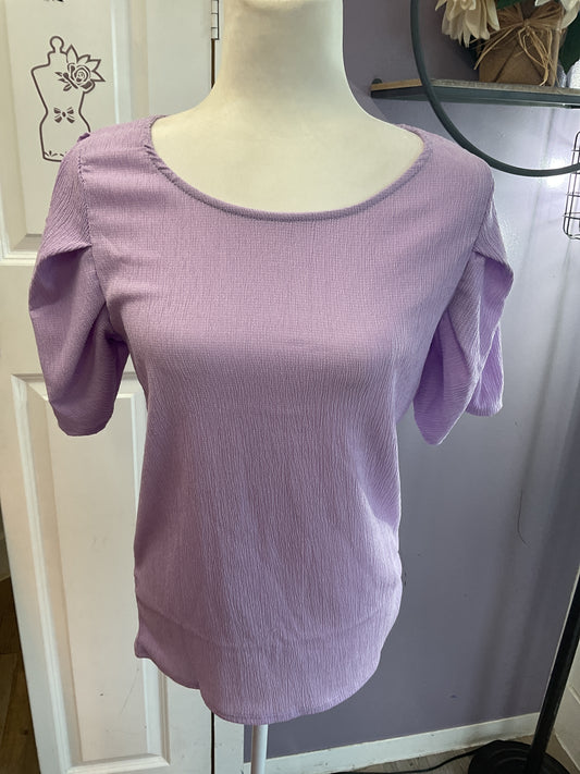 Crepe puff sleeve
