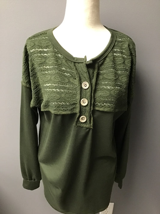 Olive lace top