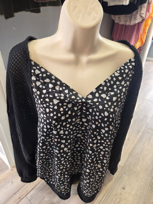 Black mix top
