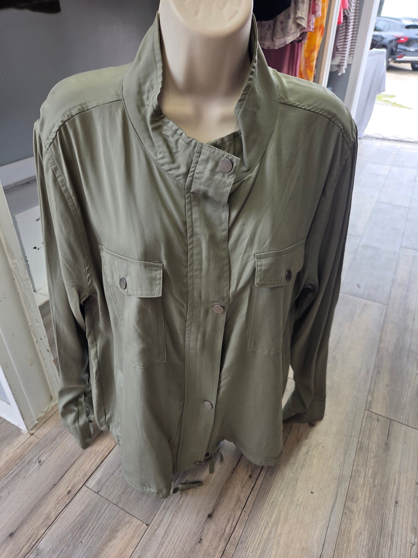 Olive cargo jacket