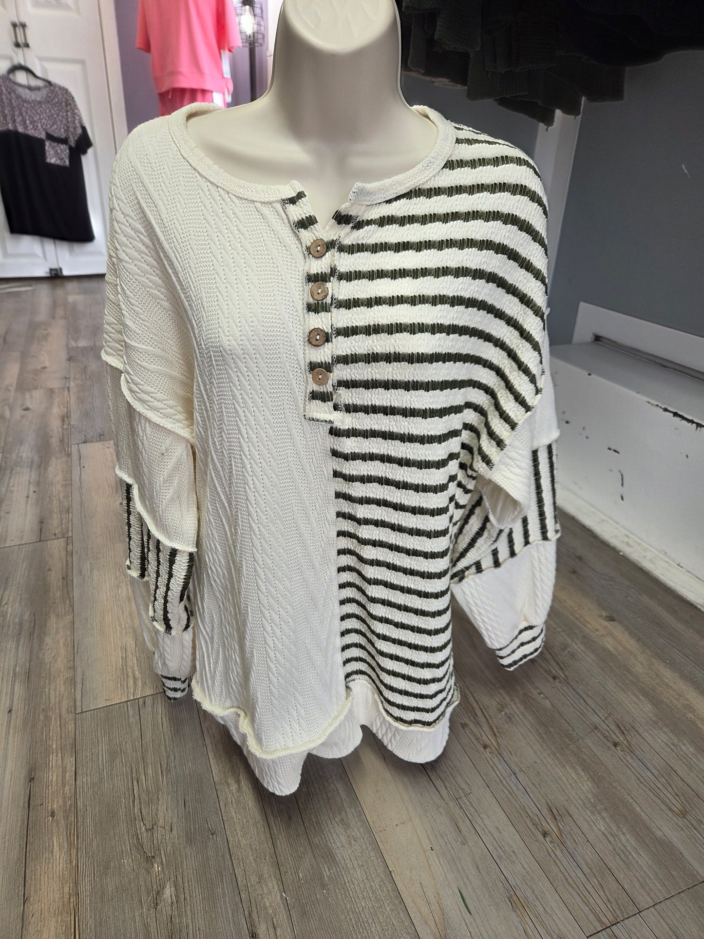 Stripe cable knit
