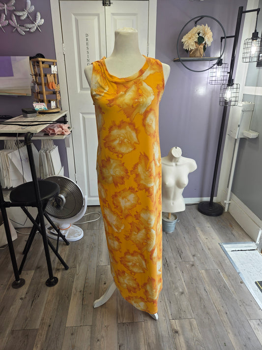 Yellow/orange floral maxi dress