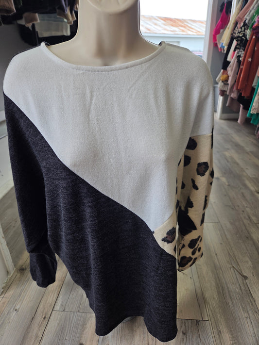 Color block animal print