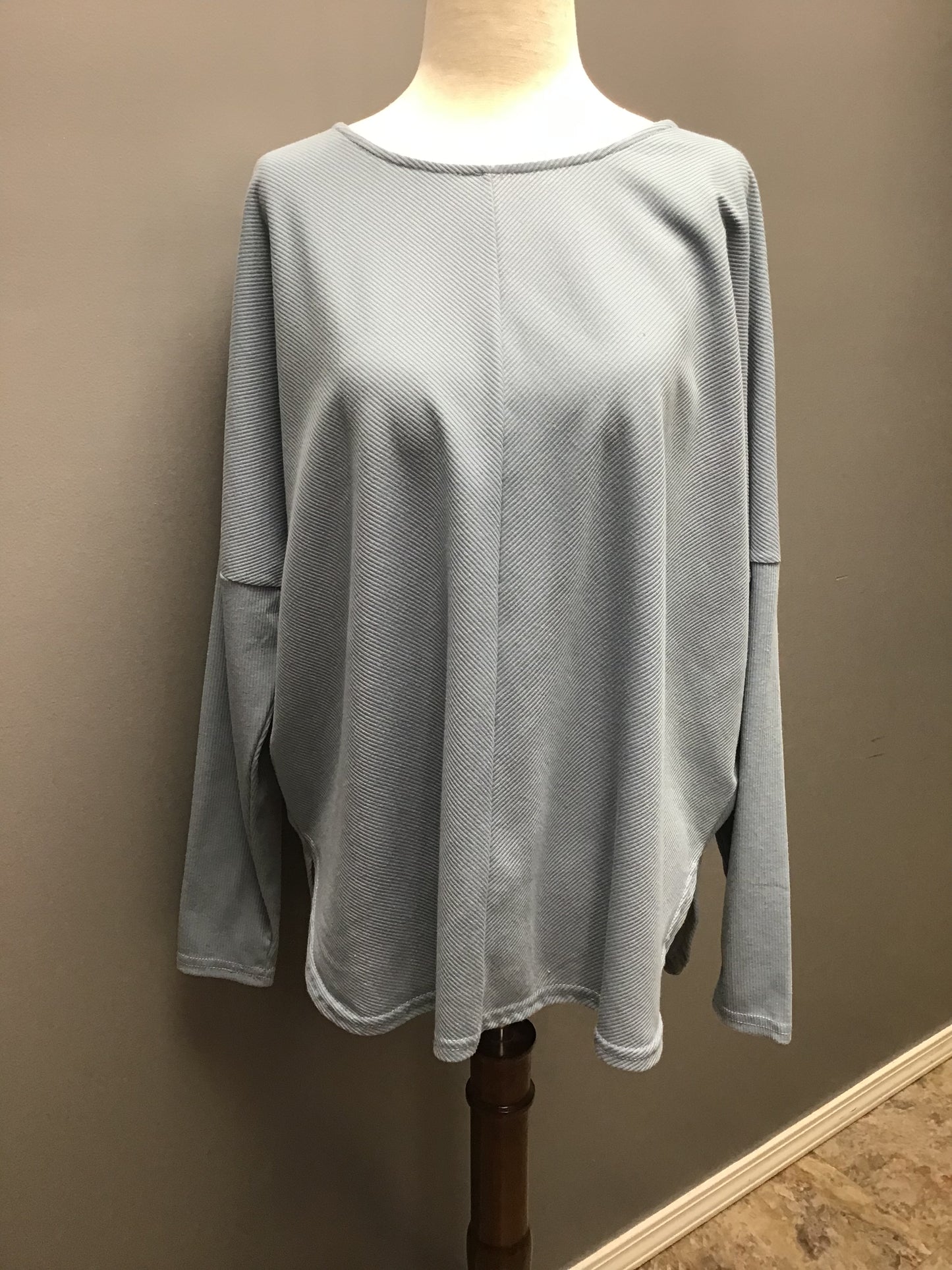 Blue cable knit sweater